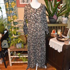 Vintage 90s Basement U.S.A. Cottagecore Floral Maxi Dress Size Small-Large